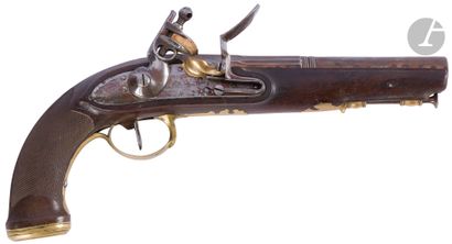  Cavalry flintlock snap hook, with rod, model 1816. {CR}Round barrel with thunderbolt,...