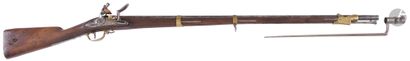  Flintlock rifle model An IX, attributed to the Navy {CR}Round barrel, with thunderbolt,...