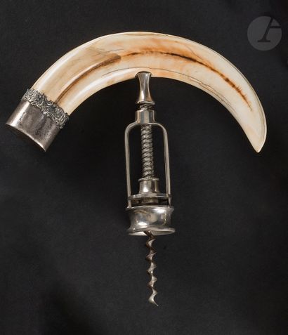 Corkscrew with cage and screw in nickel-plated...