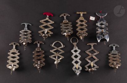 null Lot of eleven extensible corkscrews: five models ZIG ZAG of JULES BART, SOUPLEX,...