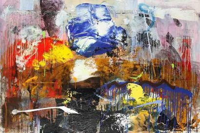 Philippe Charpentier (né en 1949) Composition abstraite, 1990. Acrylique et collage...