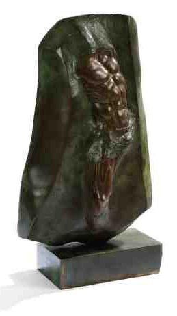 Georges Boisgontier (né en 1931) Buste d'homme, 1990 Sculpture en bronze à patine...