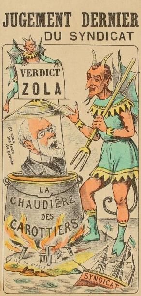 null AFFAIRE DREYFUS - ÉMILE ZOLA. Quatre publications hostiles à Émile Zola, vers...