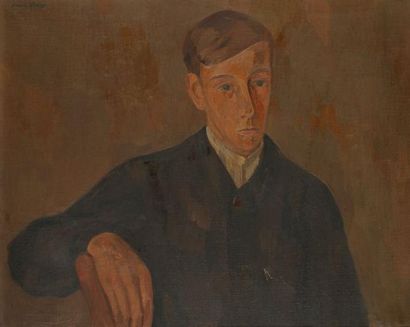 SIMON-LEVY (1886-1973) Portrait de jeune homme Huile sur toile. Signée en haut à...