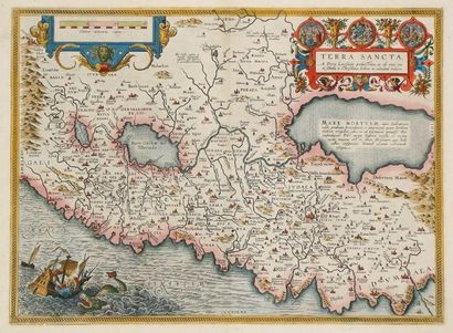 null CARTE GÉOGRAPHIQUE - Schrot Christian, Terra Sancta. Carte du XVIIe siècle,...