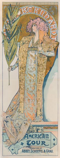  Alphonse MUCHA (1860-1939) Sarah Bernhardt, American Tour, 1896 Chromolithographie....