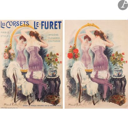 null Manuel ROBBE (1872-1936)
Les Corsets Le Furet. (Avant et avec la lettre).
2...