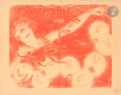  Édouard CRÉBASSA (1870-1912) L’Épreuve, 1896 Lithographie, épreuve monochrome rouge....