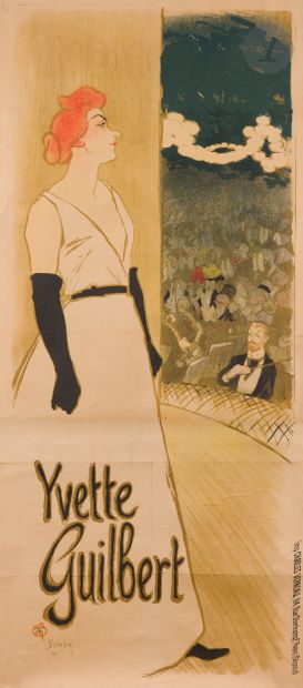 null Théophile Alexandre STEINLEN (1859-1923)
Yvette Guilbert, 1894. (Avant la lettre).
Chromolithographie...