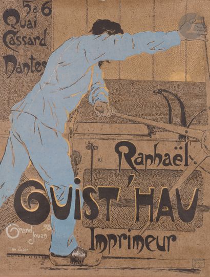  Jules GRANDJOUAN (1872-1968) Raphaël Guist’hau imprimeur à Nantes Chromolithographie...