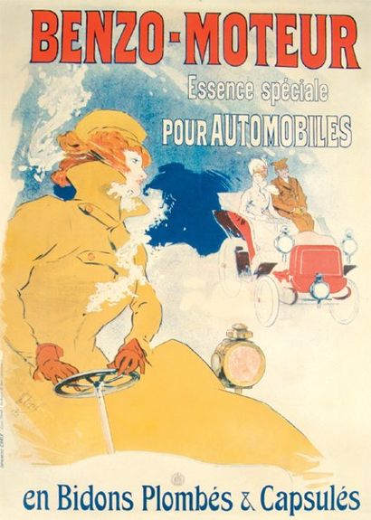 Jules Chéret Benzo-Moteur / Essence spéciale pour Automobiles. Affiche. 1890. Lithographie....