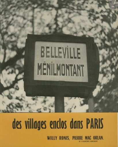 null RONIS, WILLY (1910-2009) 
Belleville-Ménilmontant.
Arthaud, 1954.
In-4 (23 x...