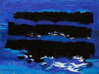 Claude CANDELA (1924-2001) La mer, 1998 Acrylique sur toile. Signée et datée en bas...