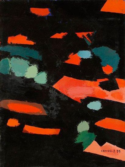 Claude CANDELA (1924-2001) Composition noir-vert, 1999 Acrylique sur toile. Signée...