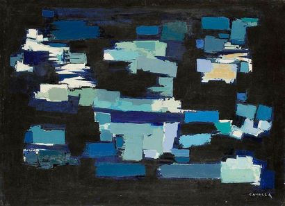 Claude CANDELA (1924-2001) Composition abstraite, 1966 Huile sur isorel. Signée en...