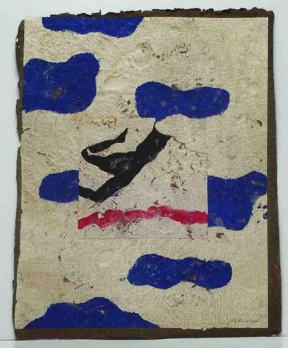 Georges Brisson (1902-1980) Ciel bleu Gravure au carborundum. Signée en bas à droite....