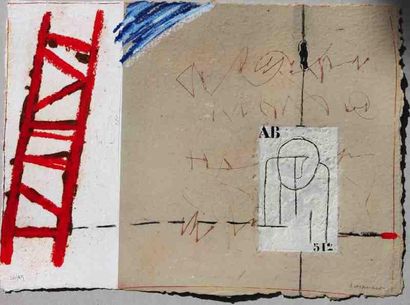 James Coignard (1925-2008) Album passager planche n°3 Gravure au carborundum. Collage...