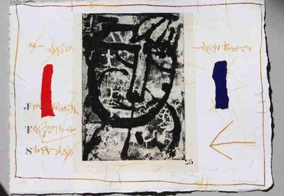James Coignard (1925-2008) Album passager planche n°1 Gravure au carborundum. Collage...