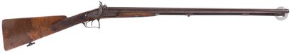 null Shotgun with percussion two shots.
Barrels in table damask punched of "Didier"...