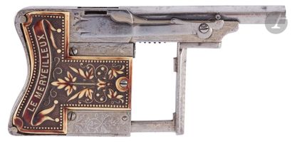  Pistolet semi-automatique « Le Merveilleux », huit coups, calibre 6 mm. Canon rond....