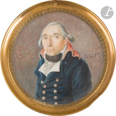  Louis JALEY. École française de la fin du XVIIIe siècle. Portrait d’un officier...