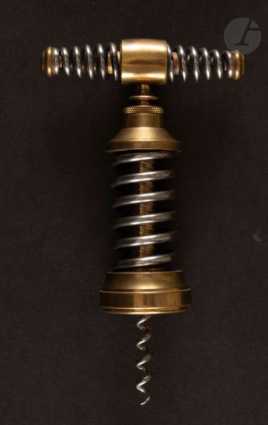 null PEUGEOT

Steel and brass corkscrew with double inverted screws with spring decoration....