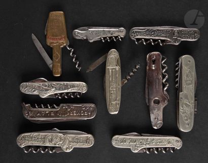 null Ten advertising corkscrews of various origins: France, Sweden, Germany, Italy.

Lengths:...