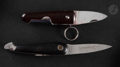 null JACQUES MONGIN

Folding knife with palm and short blade, the handle in precious...