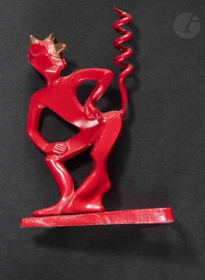 null Attributed to GERALD YOUHANAIE

Simple corkscrew out of red lacquered metal...