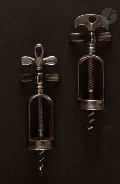  Attributed to LEBOULLANGER and JEAN-PAUL LEBOUL 
Two corkscrews with triple helix...