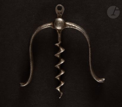  LEBOULLANGER 
Folding corkscrew of pocket with two arms in the shape of lyre and...