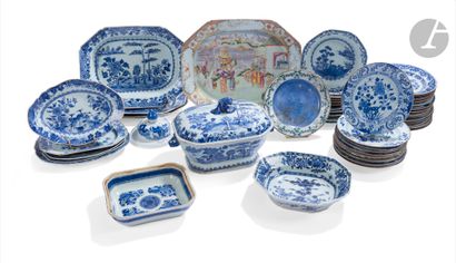 Set of ninety porcelains, China, East India...