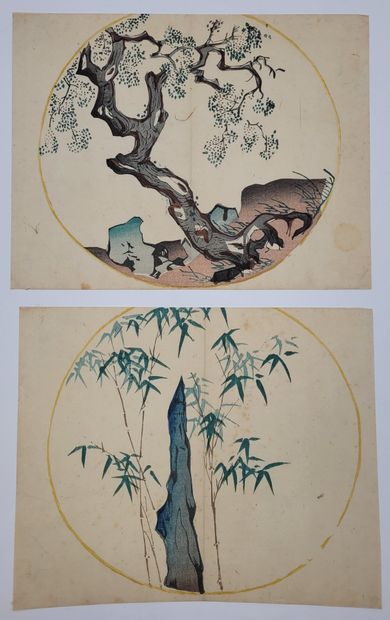 null D’après Ogata Korin, ca. 1900-1930
Lot de six estampes dont des retirages. Éditées...