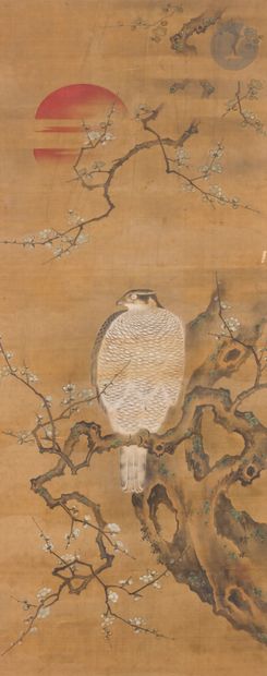 null *Peinture sur soie représentant un rapace, Japon, fin de l’époque Edo
Encre...