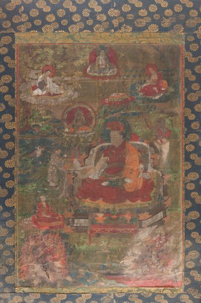 null Thangka représentant un lama non identifié, Tibet, probablement XVIIIe siècle
Peinture...