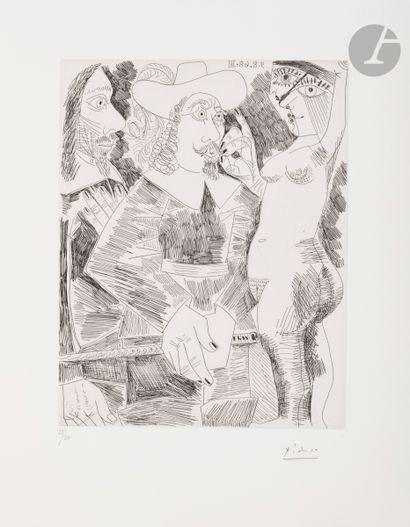 null Pablo Picasso (1881-1973)
Jeune femme tirant la moustache d’un gentilhomme en...