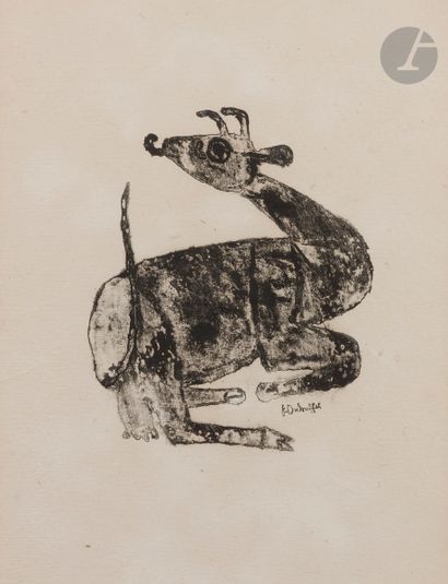 null Jean Dubuffet (1901-1985)
Vache n° 3. (Pl. XXVII pour F. Ponge, Matière et mémoire,...