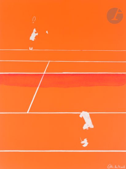 null Gilles Aillaud (1928-2005)
Tennis. 1982. 
Lithographie. 76 x 56 cm. Impression...
