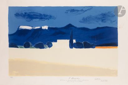 null Bernard Cathelin (1919-2004)
Ferme blanche au champ d’étoubles. 1989.
Lithographie....