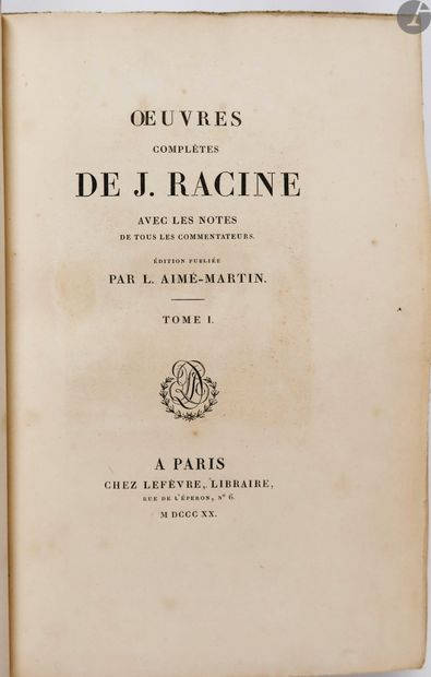  RACINE (Jean). Œuvres complètes... with the notes of all the commentators. Paris...