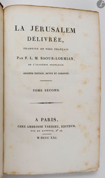 null TASSE (Le) - BAOUR-LORMIAN (Pierre-Marie-François).
La Jérusalem délivrée, translated...