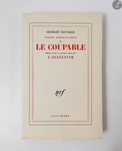  BATAILLE (Georges). Somme athéologique II. Le Coupable. Édition revue et corrigée,...
