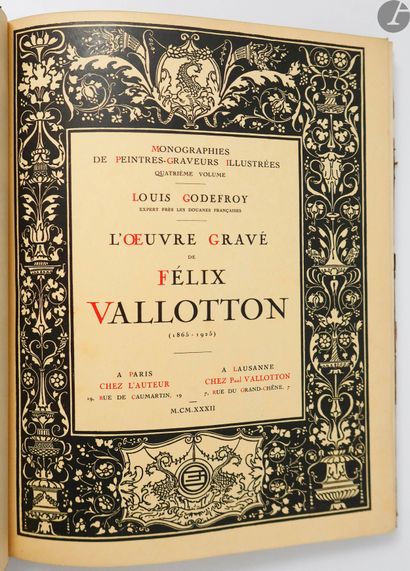 null [VALLOTTON (Félix)] - GODEFROY (Louis).
L'Œuvre gravé de Félix Vallotton (1865-1925).
Paris...