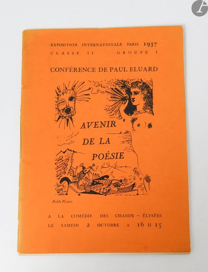  ÉLUARD (Paul). Avenir de la poésie. Paris : GLM, 1937. — Brochure in-12, broché....
