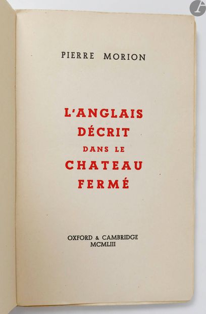 null [CURIOSA - PIEYRE DE MANDIARGUES (André), under the pseudonym of Pierre Morion].
The...