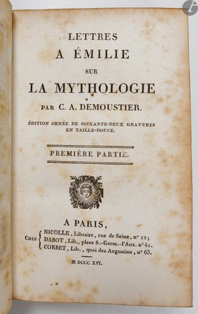  DEMOUSTIER (Charles-Albert). Lettres à Émile sur la mythologie. Paris : Nicolle,...