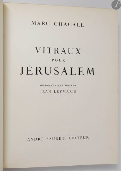 null CHAGALL (Marc).
Vitraux pour Jérusalem. Introduction et notes de Jean Leymarie.
Monte...