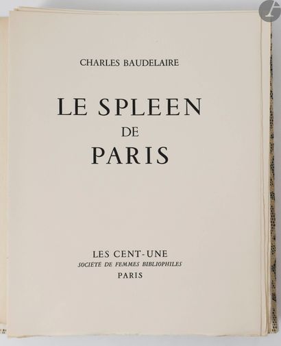  BAUDELAIRE (Charles) - JANSEM (Jean). Le Spleen de Paris. Paris : Les Cent-une,...