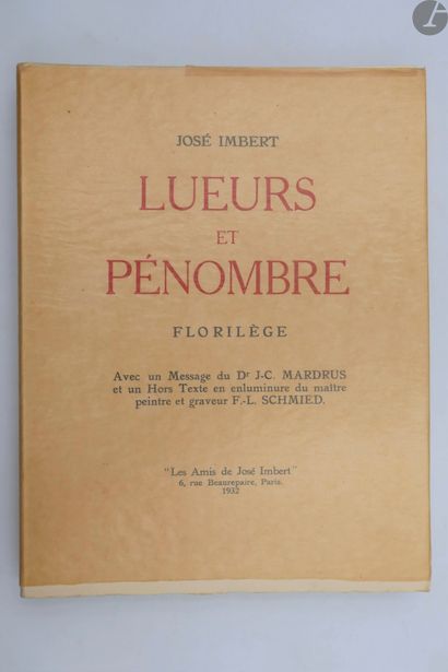 null SCHMIED (François-Louis) - IMBERT (José).
Lueurs et pénombre. Florilège Avec...