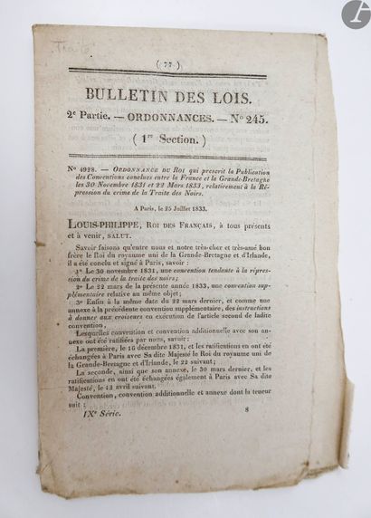 null [ESCLAVAGE].
Ensemble de 10 recueils de lois, chacun comprenant un texte consacré...